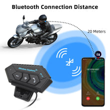 Load image into Gallery viewer, Motorcycle Helmet Bluetooth Headset Wireless Hands-free Calling & Music Player Bluetooth V4.0+EDR Waterproof Intercom Communication System for Riding