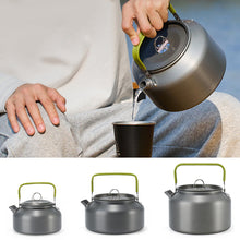 Load image into Gallery viewer, 0.8L 1.2L 1.8L Aluminum alloy Portable Outdoor Camping Coffee and Tea Kettle for Hiking Fishing Picnic Cooking Equipment