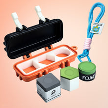 Load image into Gallery viewer, Three-Hole Billiard Chalk Powder Storage Box With Lanyard Anti-Stain And Anti-Knock Multi-Shape Chalk Box Billiard Supplies