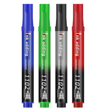 Load image into Gallery viewer, 4Pcs/Set Permanent Marker Pen Waterproof Ink Fine Point Black Blue Red Oil Ink 2-3mm Round Toe Fine Color Marker Pens