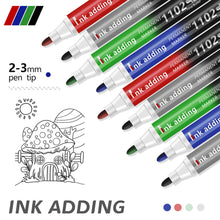 Load image into Gallery viewer, 4Pcs/Set Permanent Marker Pen Waterproof Ink Fine Point Black Blue Red Oil Ink 2-3mm Round Toe Fine Color Marker Pens