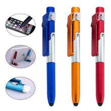 Load image into Gallery viewer, 4 In 1 Multi-Function Ballpoint Pen With LED Light Fold Phone Holder Night Read Writing Pencil Office Student Stationery Tools