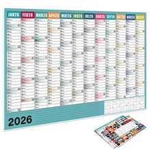 Load image into Gallery viewer, 2026 New Yearly Daily Schedule Planner Sheet Calendar Wall 365 Day Plan Annual Hanging Planning Weekly Agenda Pad Month 12