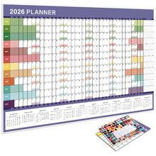 Load image into Gallery viewer, 2026 New Yearly Daily Schedule Planner Sheet Calendar Wall 365 Day Plan Annual Hanging Planning Weekly Agenda Pad Month 12