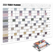 Load image into Gallery viewer, 2026 New Yearly Daily Schedule Planner Sheet Calendar Wall 365 Day Plan Annual Hanging Planning Weekly Agenda Pad Month 12