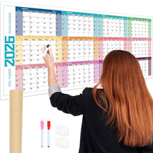 Load image into Gallery viewer, 2026 New Yearly Daily Schedule Planner Sheet Calendar Wall 365 Day Plan Annual Hanging Planning Weekly Agenda Pad Month 12