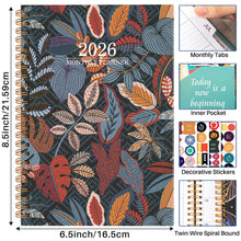 Load image into Gallery viewer, 2026 Planner Notebook Weekly and Monthly Calendar Plan from January to December A5 (6.5"x 8.5") Acaden 12-month Work Plan