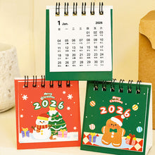 Load image into Gallery viewer, 2025.8-2026.12 Mini Cartoon Desk Calendar Cute Fashion Christmas Calendar Portable Pocket Calendar Schedule Desktop Decoration Christmas Gifts