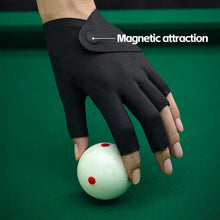 Load image into Gallery viewer, 1PC Professional 3-Finger Billiard Glove Magnetic Buckle Fixation Microfiber Anti-Slip Breathable Snooker Glove for Left Hand -XG92