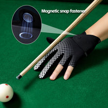 Load image into Gallery viewer, 1PC Professional 3-Finger Billiard Glove Printed Version Magnetic Buckle Fixation Microfiber Breathable Anti-Slip Snooker Glove for Left Hand-XG94
