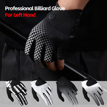 Load image into Gallery viewer, 1PC Professional 3-Finger Billiard Glove Printed Version Magnetic Buckle Fixation Microfiber Breathable Anti-Slip Snooker Glove for Left Hand-XG94