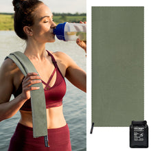Load image into Gallery viewer, Portable Quick-Dry Cooling Sports Towel Ultra-Thin Lightweight Nano-Fiber Sweat Towel Includes Storage Pouch for Travel Hiking Gym