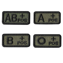 Load image into Gallery viewer, A B AB O + - Blood Type Embroidery Hook And Loop Patches Medical Patch Armband Tactical Patch On Backpack