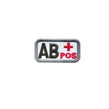 Load image into Gallery viewer, A B AB O + - Blood Type Embroidery Hook And Loop Patches Medical Patch Armband Tactical Patch On Backpack