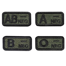 Load image into Gallery viewer, A B AB O + - Blood Type Embroidery Hook And Loop Patches Medical Patch Armband Tactical Patch On Backpack