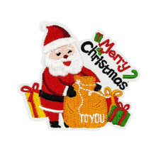 Load image into Gallery viewer, Christmas Cartoon Santa Claus Embroidered Patch Iron On Stickers Applique For Clothing Bag Accessories