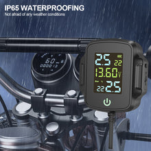 Load image into Gallery viewer, Motorcycle TPMS With QC 3.0 Fast Charging USB Output Motorbike Tire Pressure Alarm Monitor System Tyre Temperature Alarm System