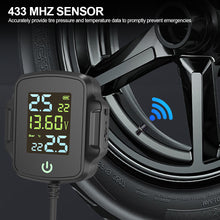 Load image into Gallery viewer, Motorcycle TPMS With QC 3.0 Fast Charging USB Output Motorbike Tire Pressure Alarm Monitor System Tyre Temperature Alarm System