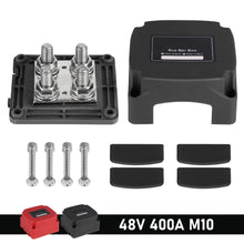 Load image into Gallery viewer, 48V 400A Negative Bus Bar with Cover High Current Terminal Block for Car Boat RV Modification Marine Power Distribution Block