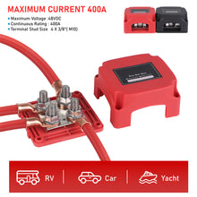 Load image into Gallery viewer, 48V 400A Negative Bus Bar with Cover High Current Terminal Block for Car Boat RV Modification Marine Power Distribution Block