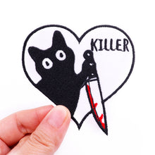 Load image into Gallery viewer, Punk Cartoon Animal Iron On Embroidery Repair Patches Knife Animal Badge Hippie Rock Appliques Clothing Sewing Patch