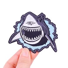 Load image into Gallery viewer, Punk Cartoon Animal Iron On Embroidery Repair Patches Knife Animal Badge Hippie Rock Appliques Clothing Sewing Patch