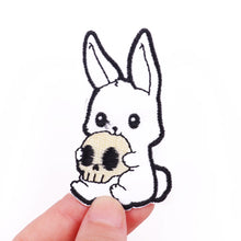 Load image into Gallery viewer, Punk Cartoon Animal Iron On Embroidery Repair Patches Knife Animal Badge Hippie Rock Appliques Clothing Sewing Patch