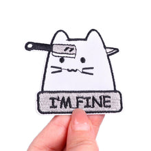 Load image into Gallery viewer, Punk Cartoon Animal Iron On Embroidery Repair Patches Knife Animal Badge Hippie Rock Appliques Clothing Sewing Patch