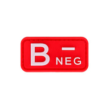 Load image into Gallery viewer, 3D PVC Blood Type Patch Luminous Badge A B AB O Positive Negative Hook And Loop Medical Armband Sticker On Backpack
