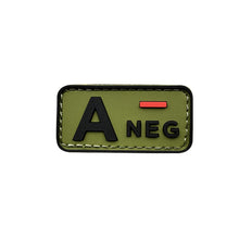 Load image into Gallery viewer, 3D PVC Blood Type Patch Luminous Badge A B AB O Positive Negative Hook And Loop Medical Armband Sticker On Backpack