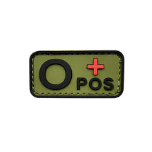 Load image into Gallery viewer, 3D PVC Blood Type Patch Luminous Badge A B AB O Positive Negative Hook And Loop Medical Armband Sticker On Backpack