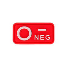Load image into Gallery viewer, 3D PVC Blood Type Patch Luminous Badge A B AB O Positive Negative Hook And Loop Medical Armband Sticker On Backpack