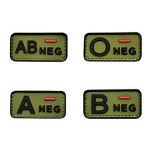 Load image into Gallery viewer, 3D PVC Blood Type Patch Luminous Badge A B AB O Positive Negative Hook And Loop Medical Armband Sticker On Backpack