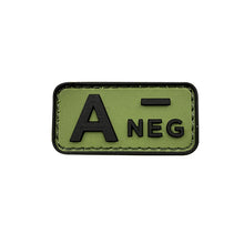 Load image into Gallery viewer, 3D PVC Blood Type Patch Luminous Badge A B AB O Positive Negative Hook And Loop Medical Armband Sticker On Backpack