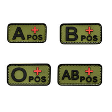 Load image into Gallery viewer, 3D PVC Blood Type Patch Luminous Badge A B AB O Positive Negative Hook And Loop Medical Armband Sticker On Backpack