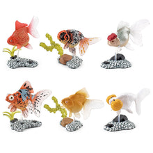 Load image into Gallery viewer, Simulation Ornamental Fish Model Goldfish Figurine With Base Stand Desk Shelf Display Educational Toy Collectors Item Gift for Fish Lovers Kids