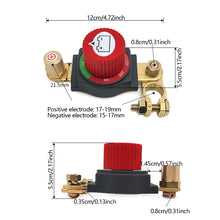 Load image into Gallery viewer, Car High Current Brass Battery Terminal Disconnect Switch Removable Knob Positive Negative Modification Safety Accessory