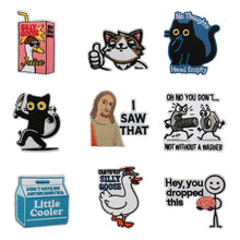 Load image into Gallery viewer, Cartoon Animal Badge Hook And Loop Embroidered Repair Patch Hip Hop Animal Appliques Stickers For Clothing Bags Sewing
