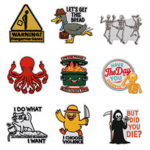 Load image into Gallery viewer, Cartoon Animal Badge Hook And Loop Embroidered Repair Patch Hip Hop Animal Appliques Stickers For Clothing Bags Sewing