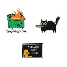 Load image into Gallery viewer, Cartoon Animal Badge Hook And Loop Embroidered Repair Patch Hip Hop Animal Appliques Stickers For Clothing Bags Sewing