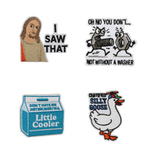 Load image into Gallery viewer, Cartoon Animal Badge Hook And Loop Embroidered Repair Patch Hip Hop Animal Appliques Stickers For Clothing Bags Sewing