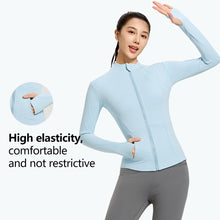 Load image into Gallery viewer, Women's High-Elasticity Slim-Fit Yoga Suit Outdoor Breathable Quick-Dry Zip-Up Stand Collar Running Sportswear