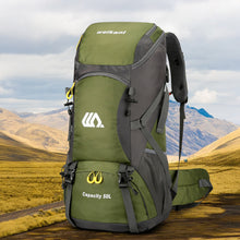 Load image into Gallery viewer, 50L Outdoor Sports Backpack Hiking Camping Pack with Reflective Strips and Mesh Bags Waterproof Abrasion-Resistant Travel Bag