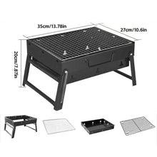 Load image into Gallery viewer, 35*27*20CM Portable Foldable Drawer BBQ Grill with Iron Mesh Outdoor Camping Party Supplies