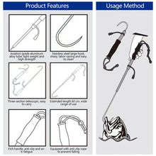 Load image into Gallery viewer, 60/90/120CM Telescopic Fishing Gaff Hook Boat Sea Fishing Landing Tool with Stainless Steel Tip and EVA Grip