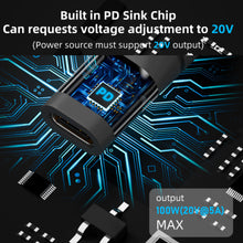 Load image into Gallery viewer, C to DC/D to D Power Adapter for Starlink Mini PD100W USB C Female to DC5521 Male Connector Charge Barrel Jack Power Adapter