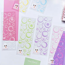 Load image into Gallery viewer, Creative Handcraft Removable Reusable Korean Original Transparent Bubble Ins Style Hand Account Journal Decoration Card Stickers