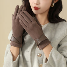 Load image into Gallery viewer, Warm Gloves with Velvet for Women to Use in Winter Touch Screen Elegant Bow Accessories Cycling and Driving Gloves