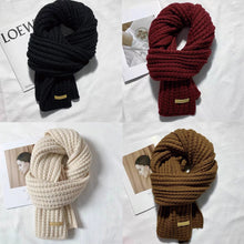 Load image into Gallery viewer, Winter Scarf Women Mens Thick Cable Knit Wrap Chunky Long Warm Scarf for Travel Office Warm Cashmere Scarves Neckercheif