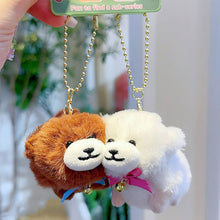 Load image into Gallery viewer, Pair of Magneticed Couple Cat Bear Plush Keychain Cute Creative Plush Kawaii Magneted Backpack Pendant Toy Girl Holiday Gift Car Key Accessories